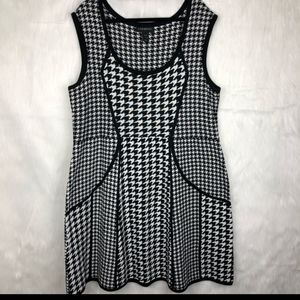 Lane Bryant Houndstooth black white sleeveless sweater sz 22/24 dress